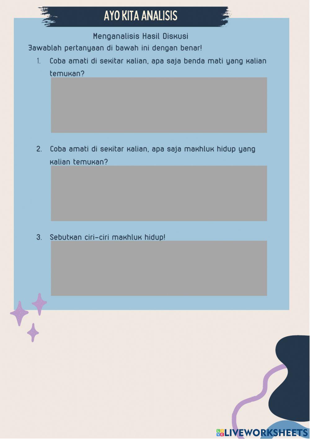 Lkpd ciri-ciri makhluk hidup