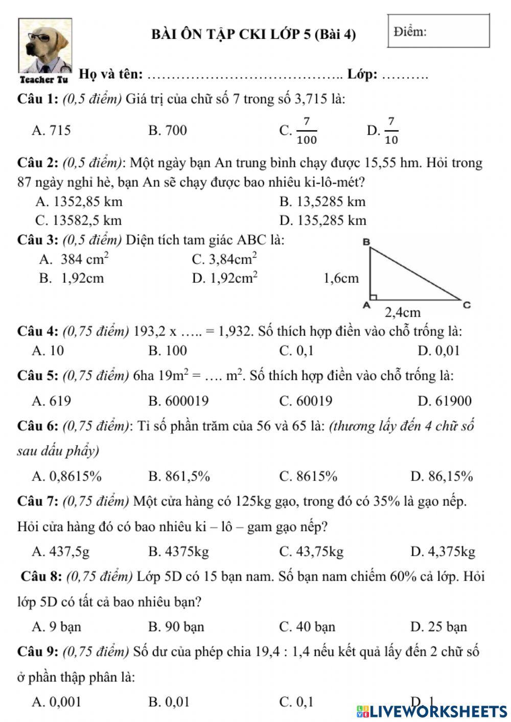 Bài 4 ôn CKI lớp 5