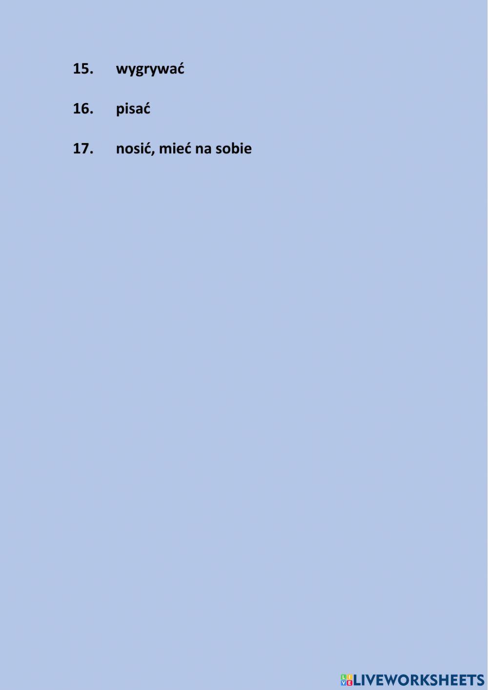 Irregular verbs - tłumaczenie