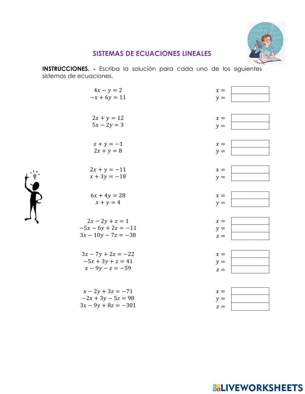 ACTIVIDAD 1. Sistemas de ecuaciones