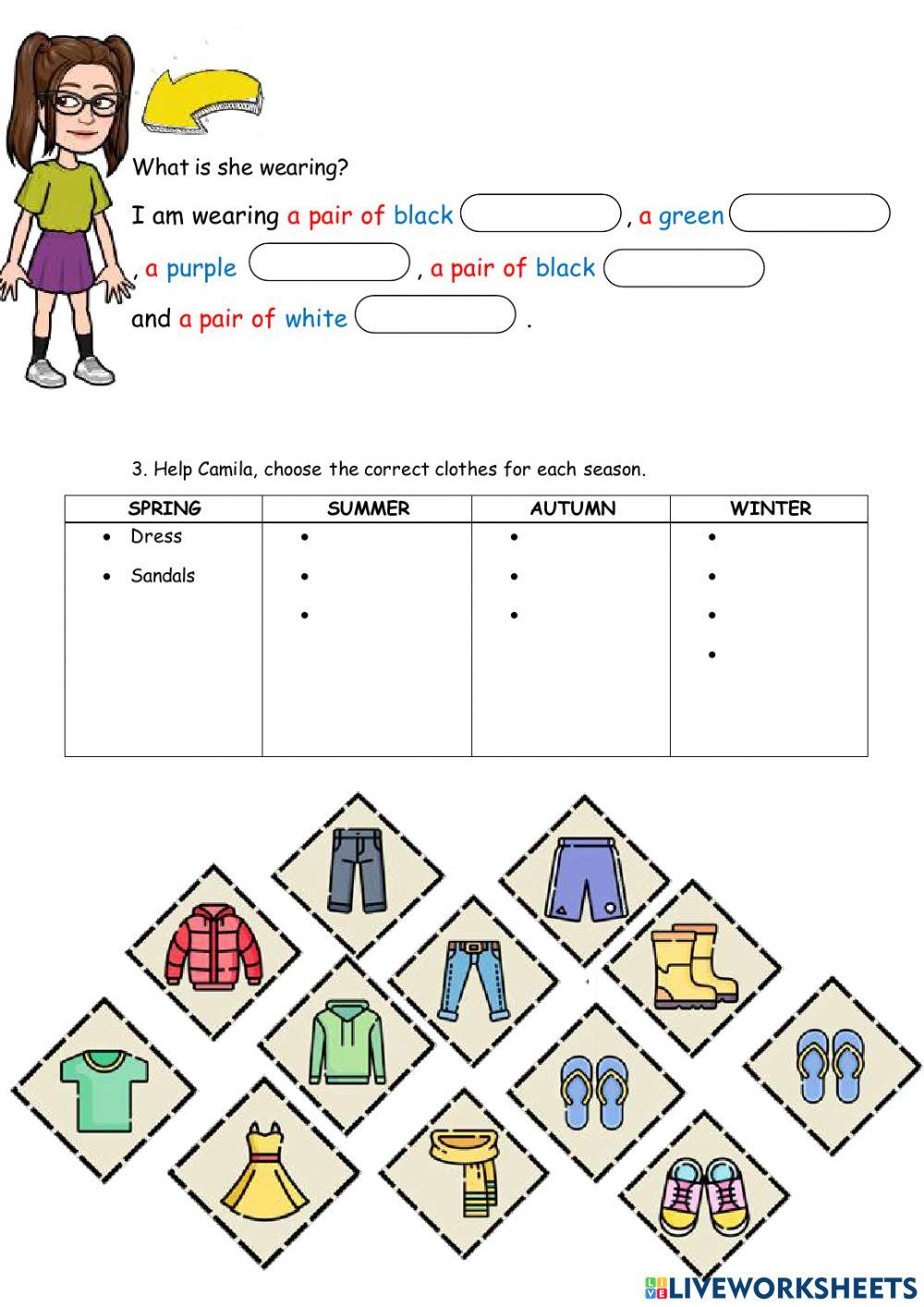 Seasons, weather and clothes