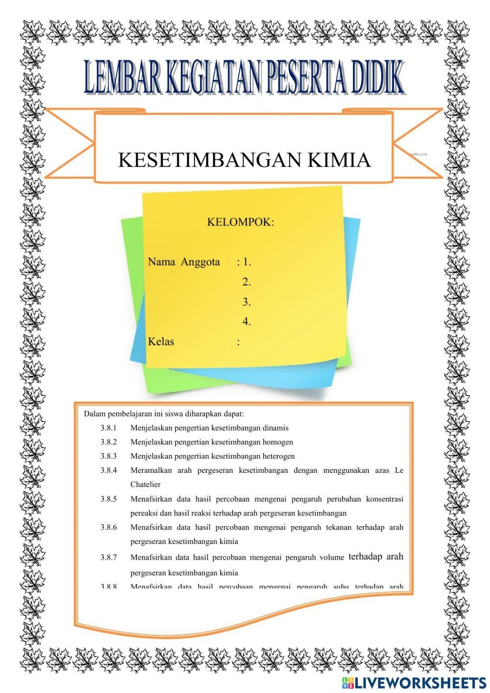 Lk Kesetimbangan kimia