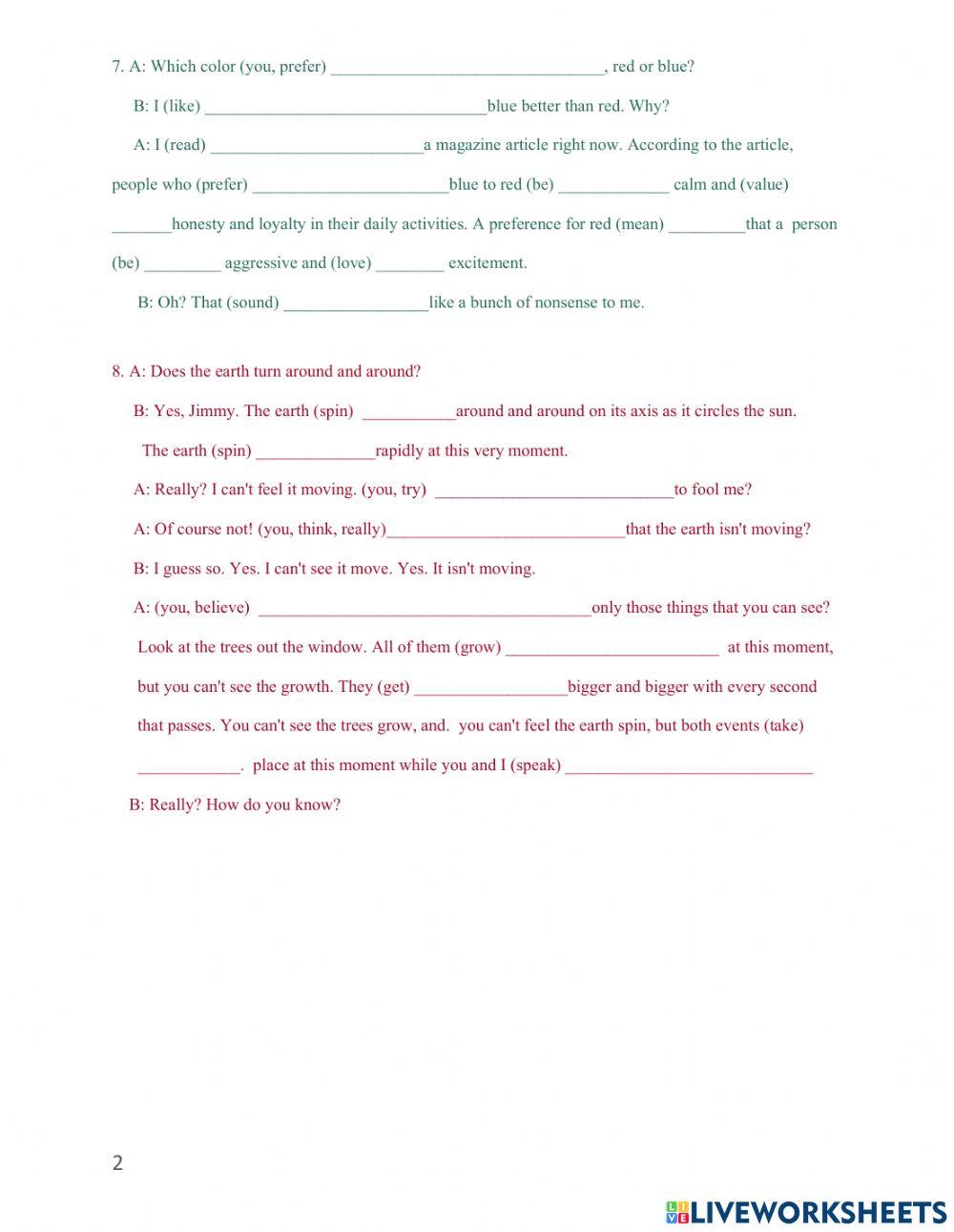 Simple Present and Present Progressive