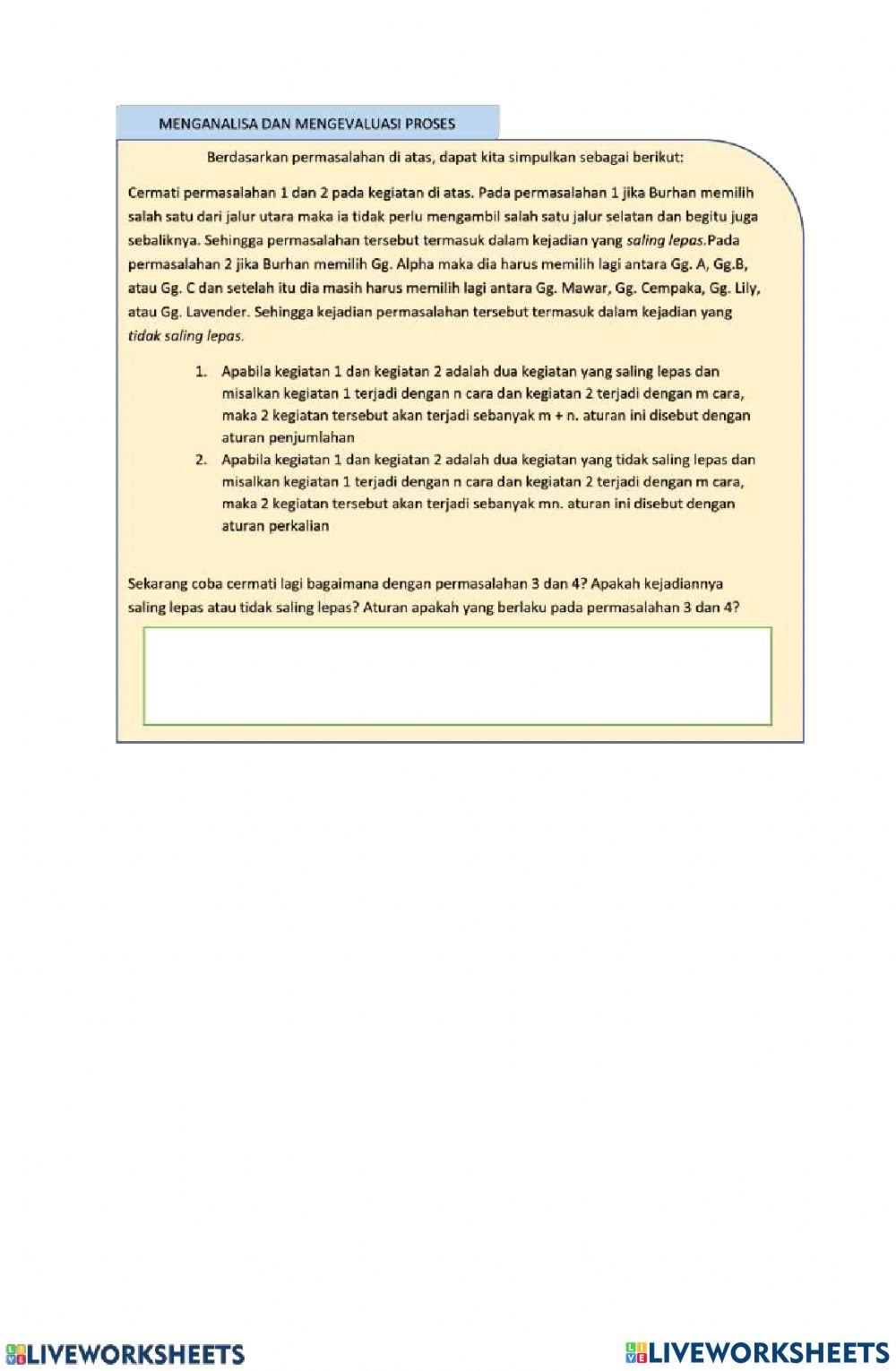 Aturan penjumlahan dan perkalian