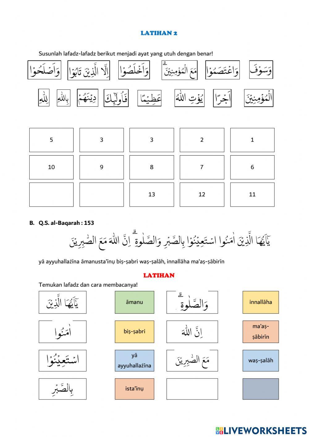 LKS MEMBACA IKHLAS, SABAR dan PEMAAF
