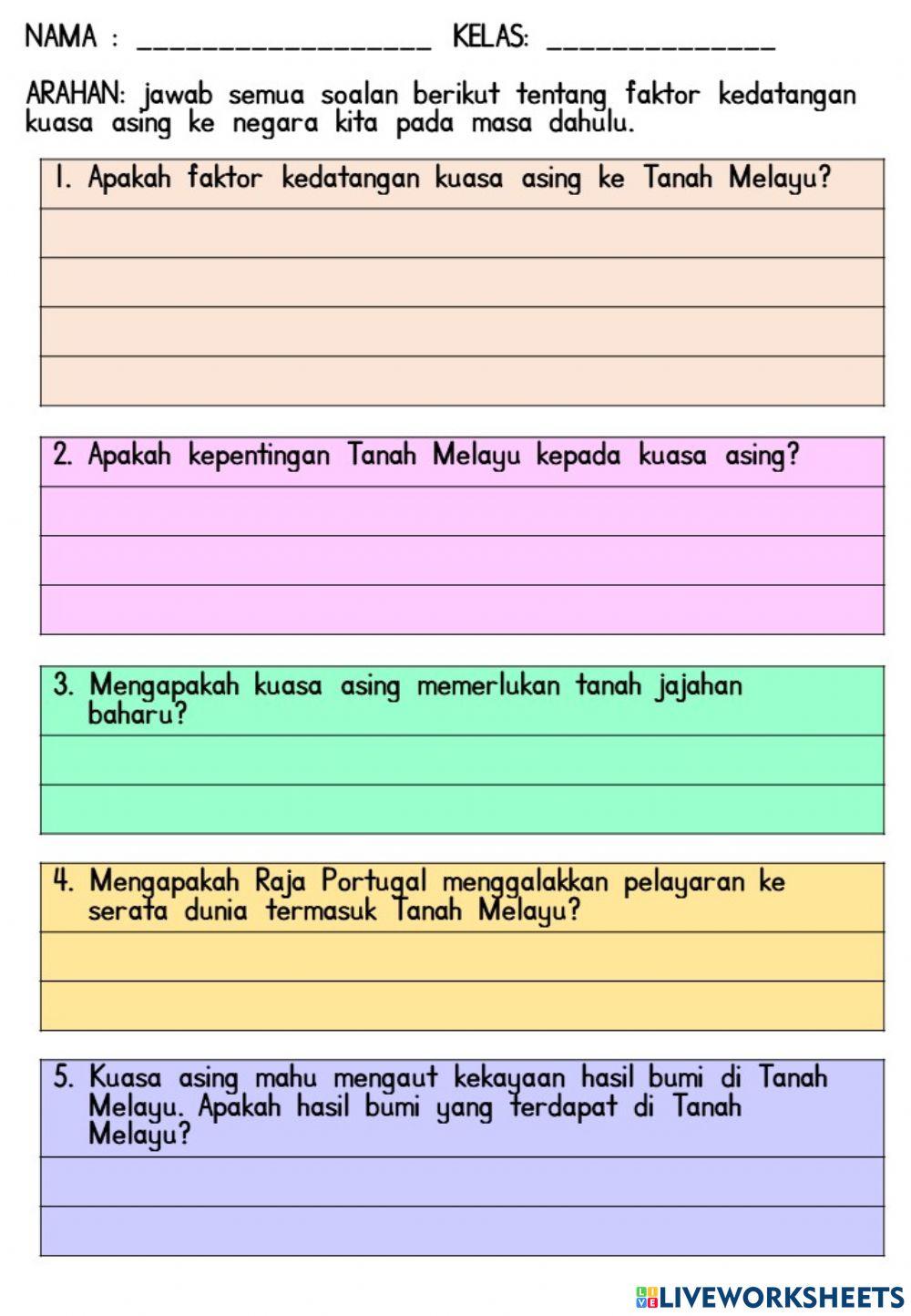 Faktor kedatangan kuasa asing ke Tanah Melayu Faktor kedatangan kuasa asing ke Tanah Melayu