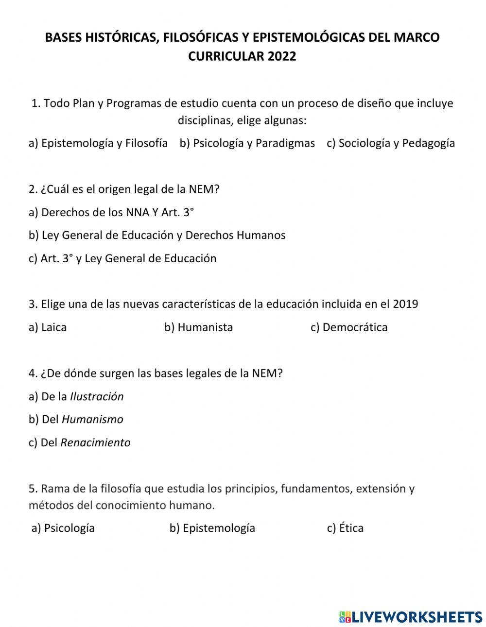 Bases históricas, filosóficas y epistemológicas de la NEM