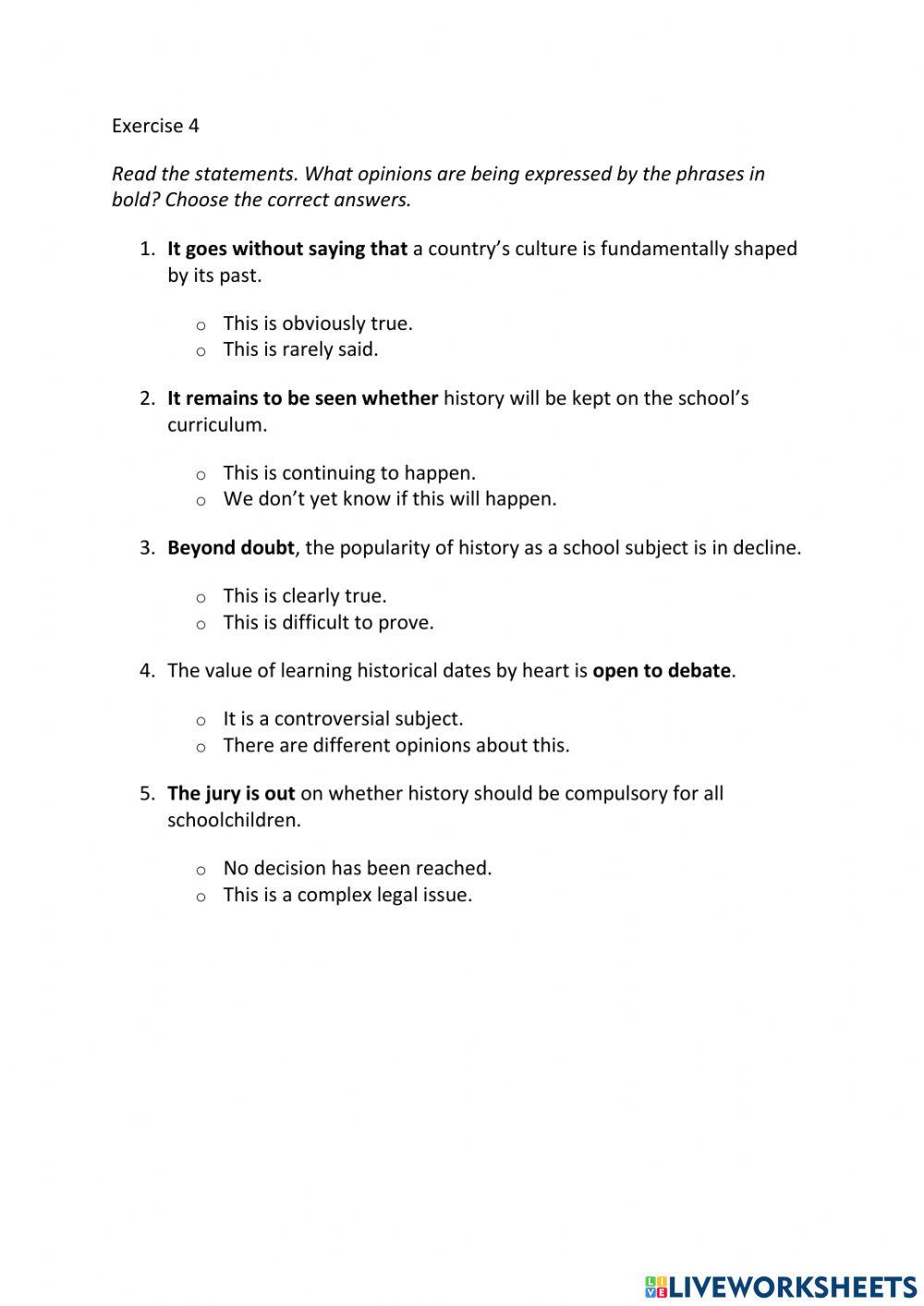IE3, Unit 5, Reading, Exercise 4