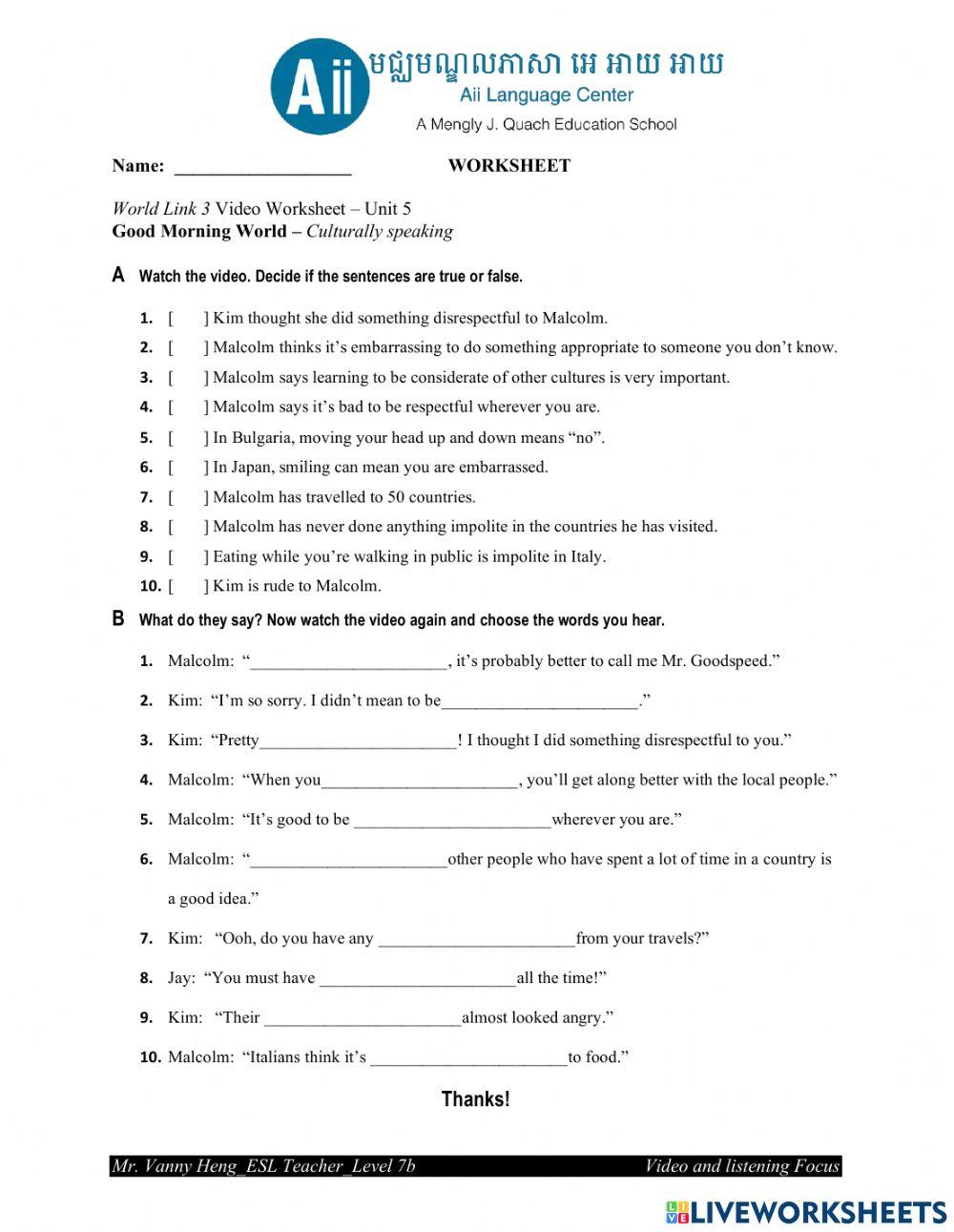 WL3-Unit5-Video Worksheet