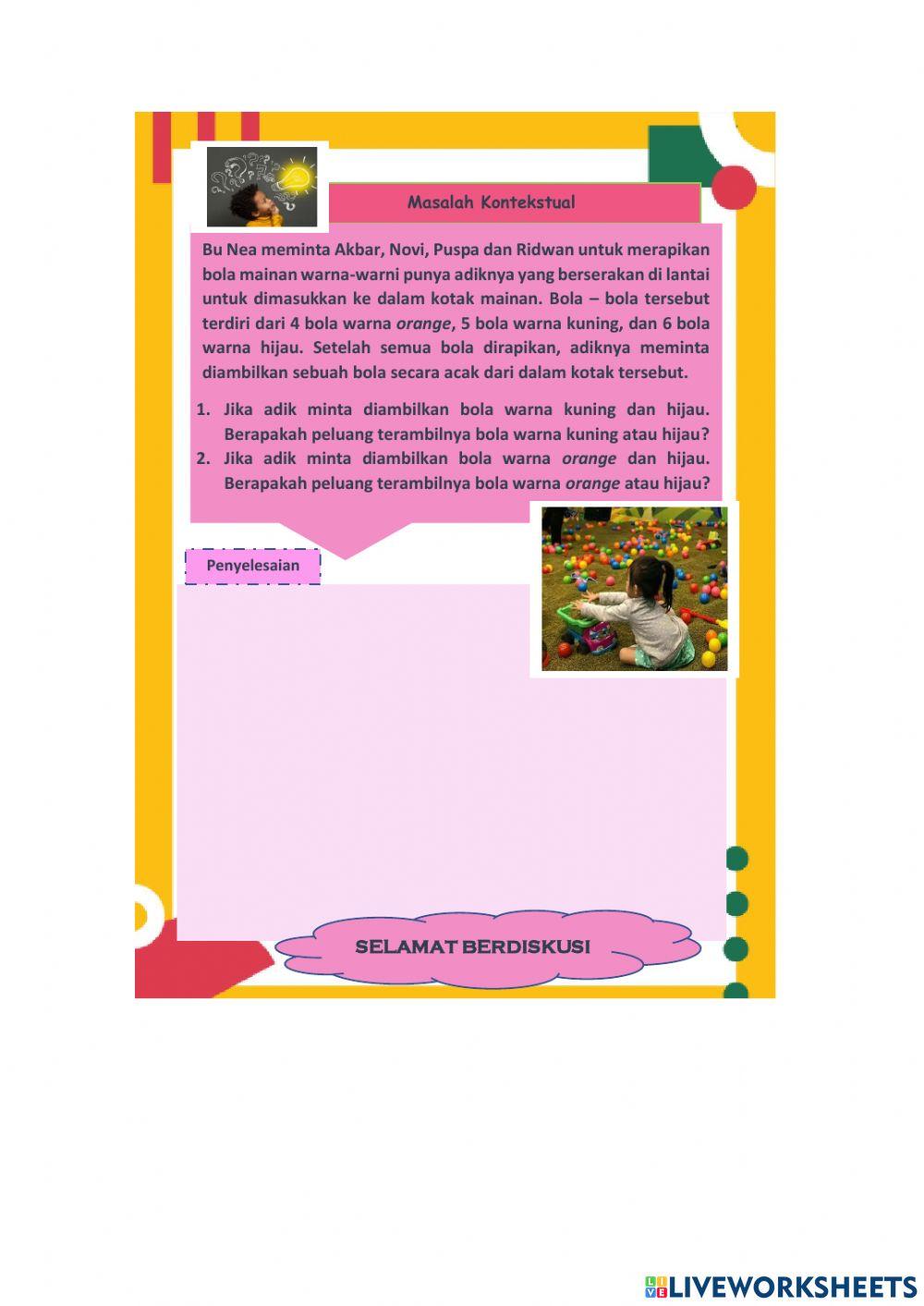 LKPD Peluang kejadian saling lepas