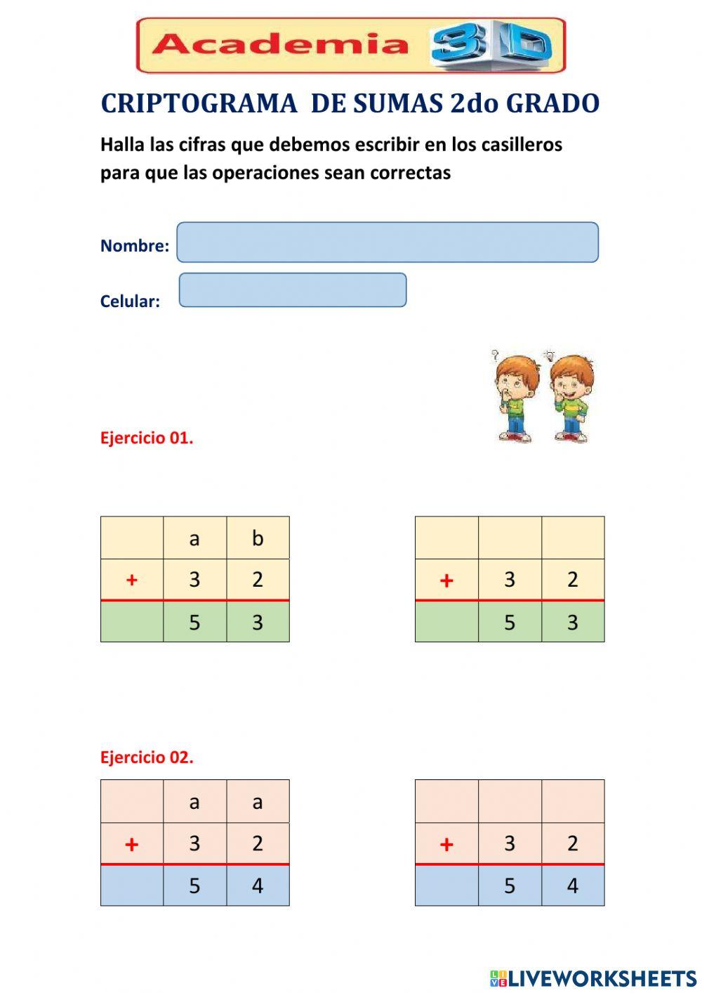 Criptograma  de sumas