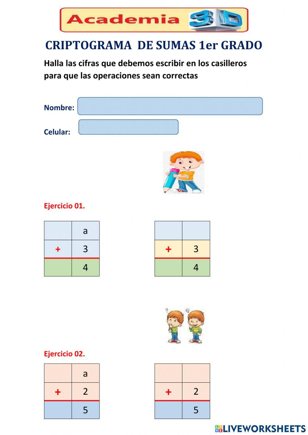 Criptograma  de sumas