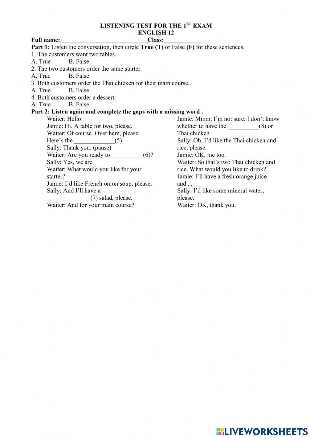 listening-test-a2-interactive-worksheet-live-worksheets
