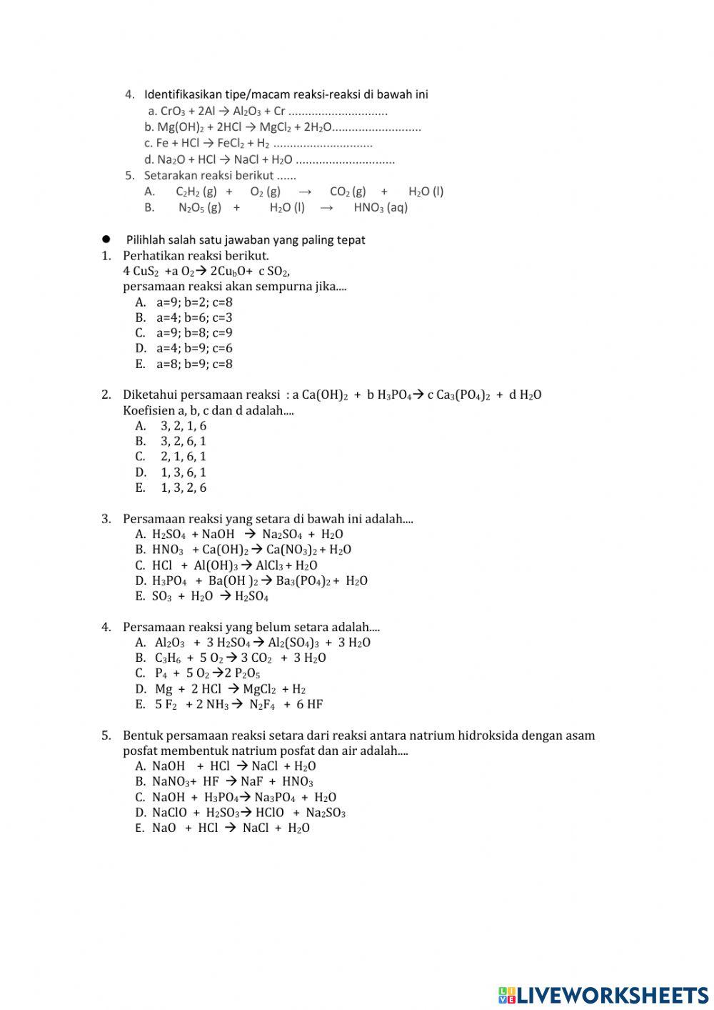 LKPD Penyetaraan Persamaan reaksi
