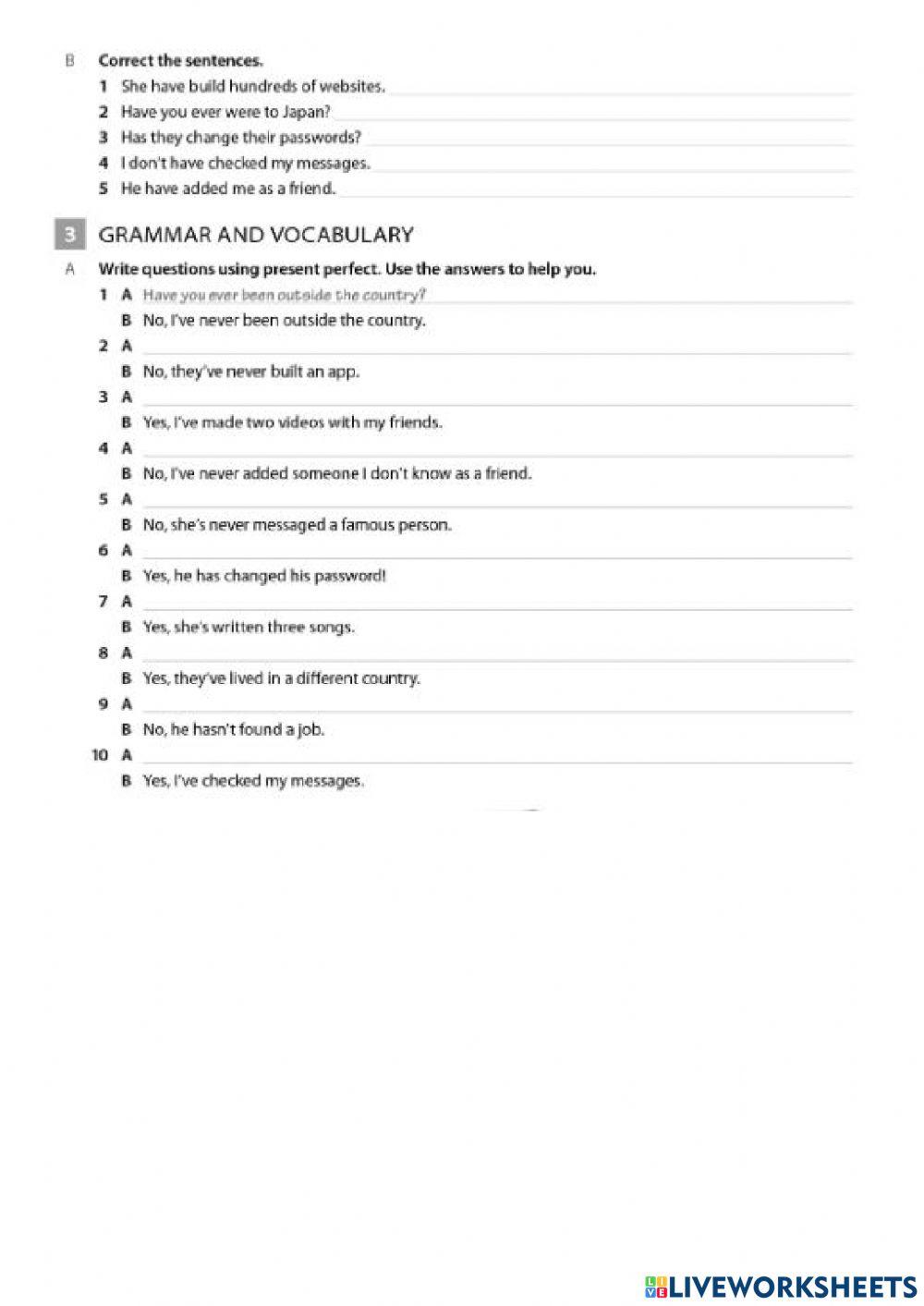 EVOLVE 2 UNIT 11.1 workbook