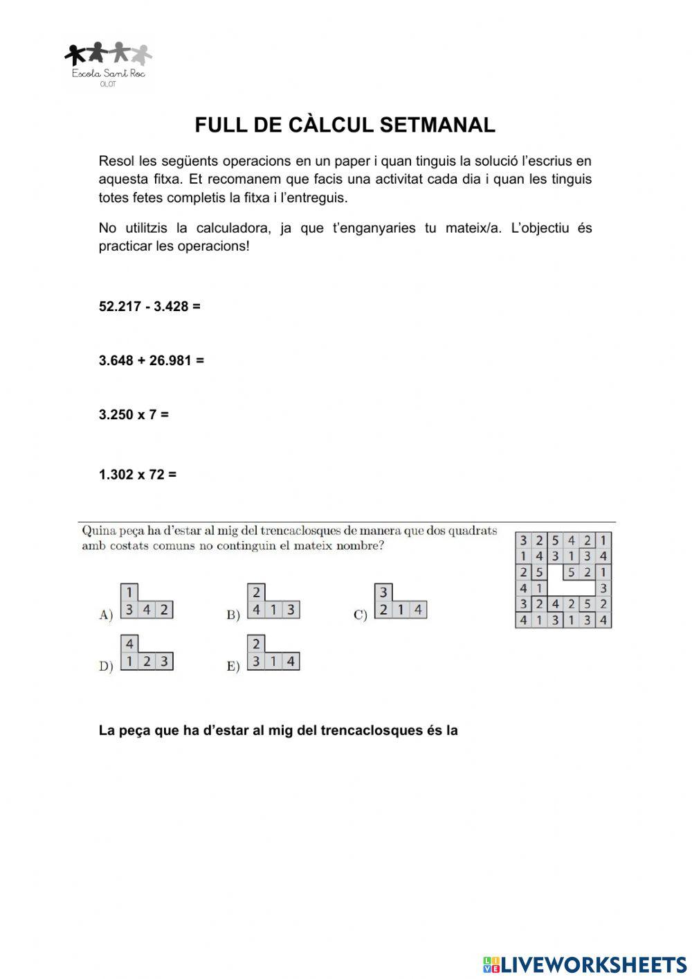 Full de càlcul 10-PI