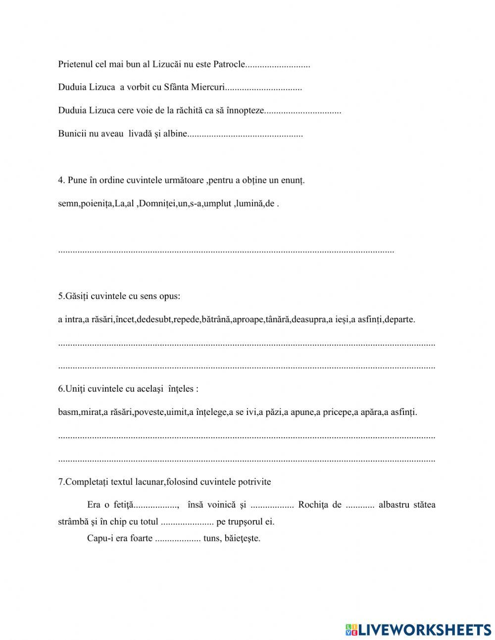 Test de evaluare  formativă