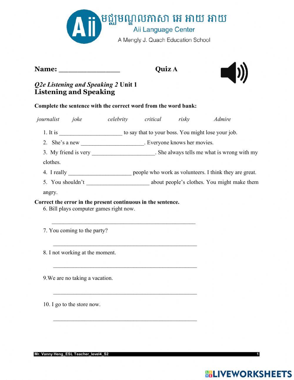 Qskill2e-L4-Unit1-Quiz 1A