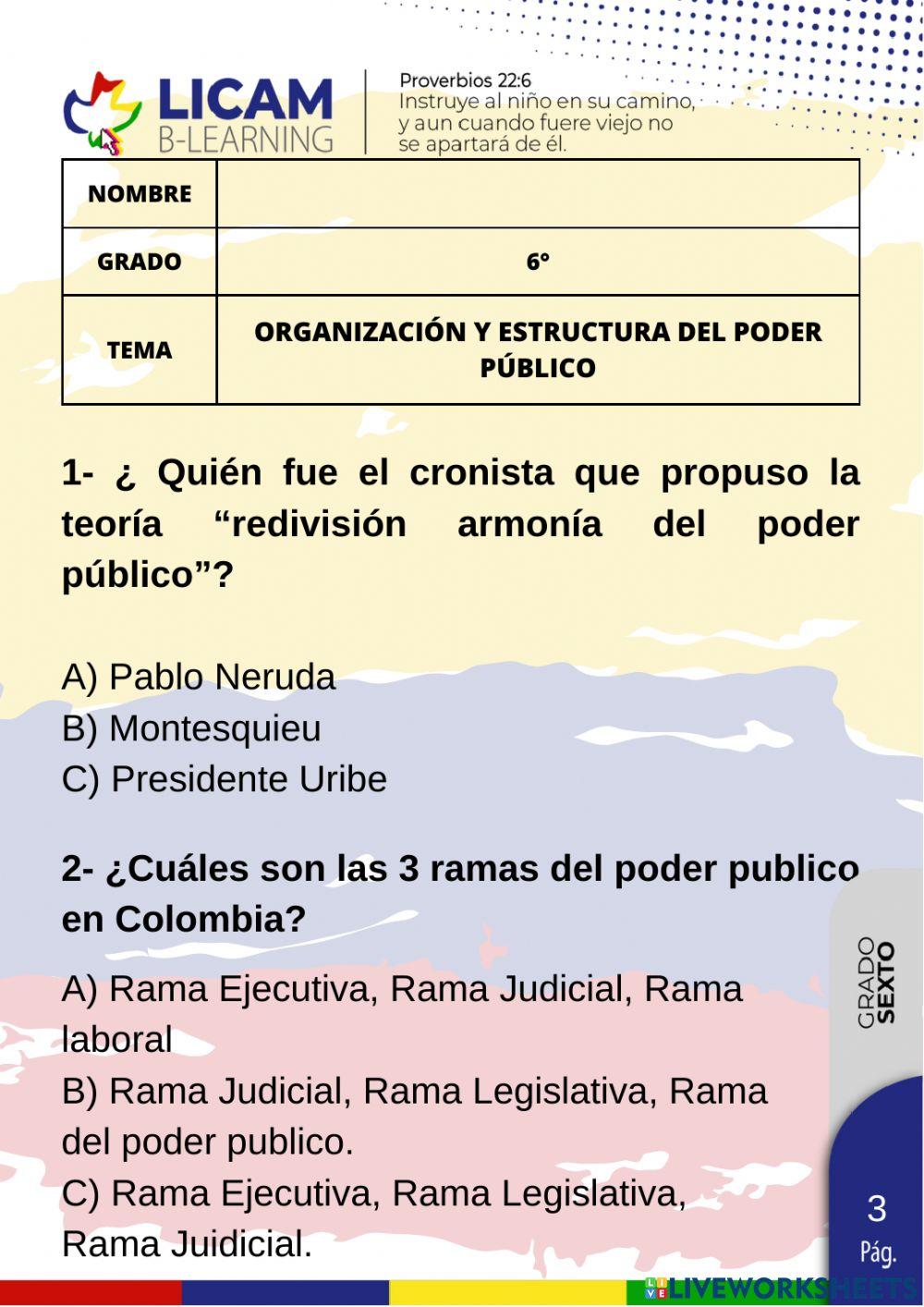 Organización y estructura del poder público