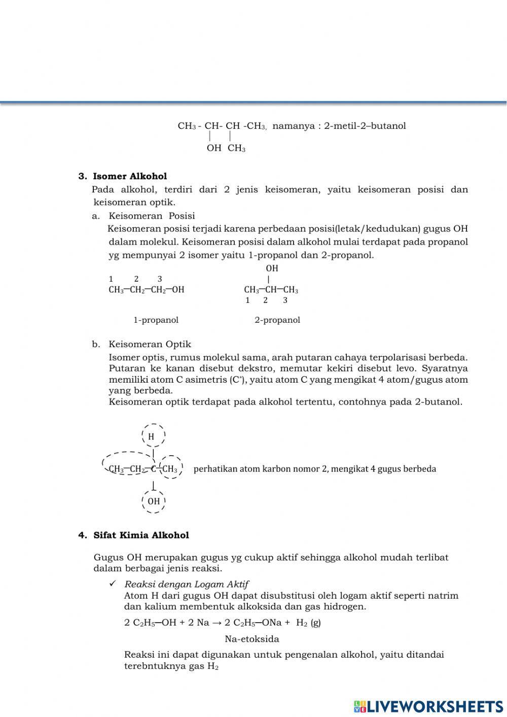 LKPD 2 Lanjutan Senyawa Turunan Alkana Part 2 Alkohol dan Eter