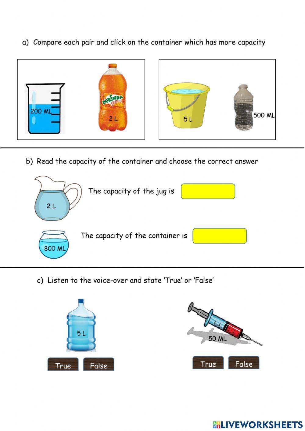 Measurement Litre And Millilitre Worksheet Live Worksheets 42% OFF Measurement Litre And Millilitre Worksheet Live Worksheets 42% OFF