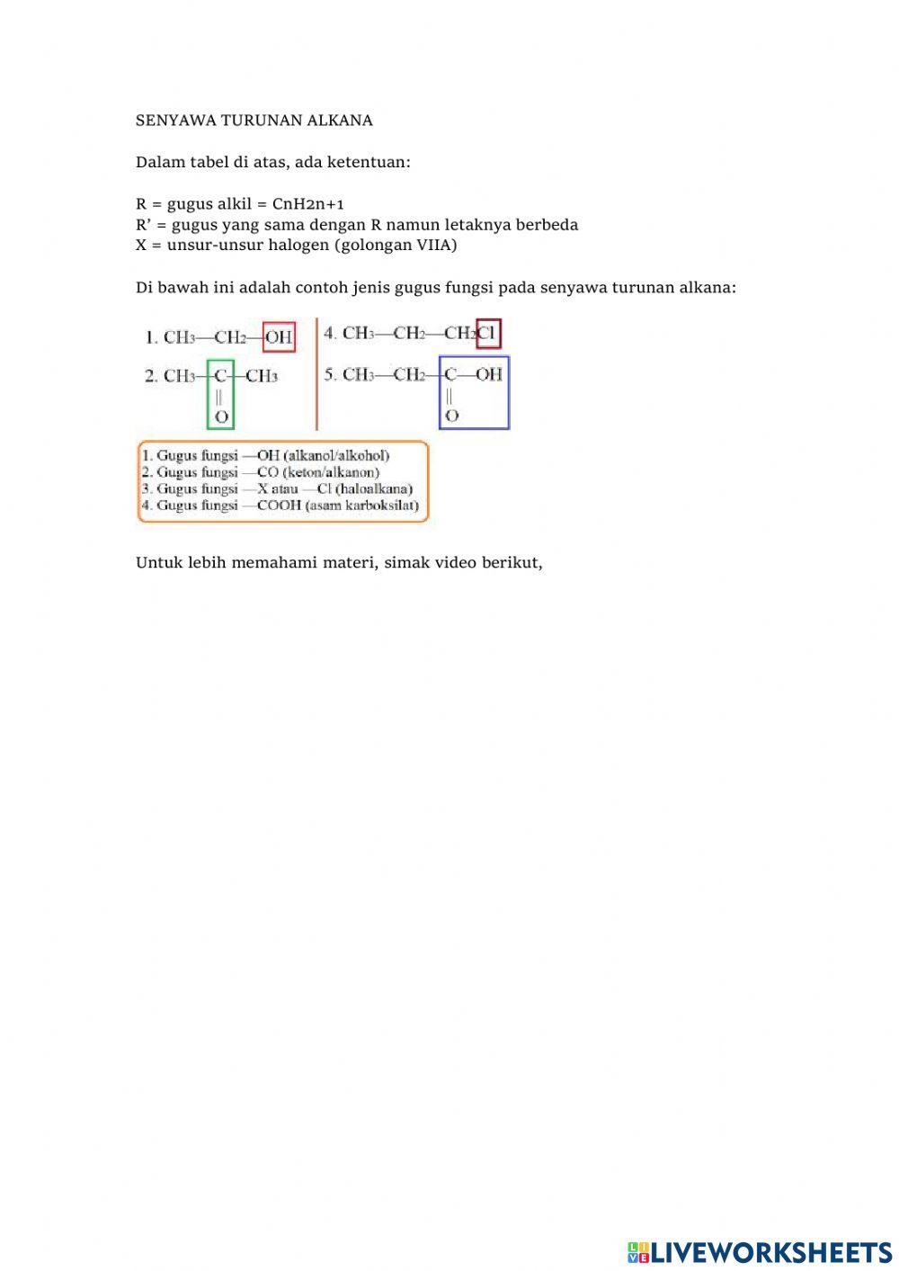LKPD Gugus Fungsi senyawa turunan alkana