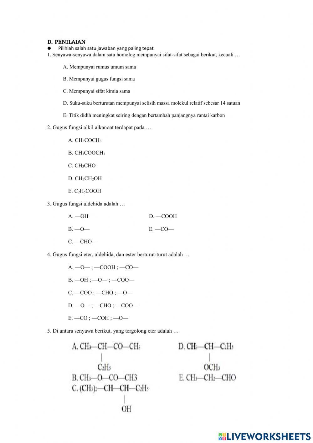LKPD Gugus Fungsi senyawa turunan alkana