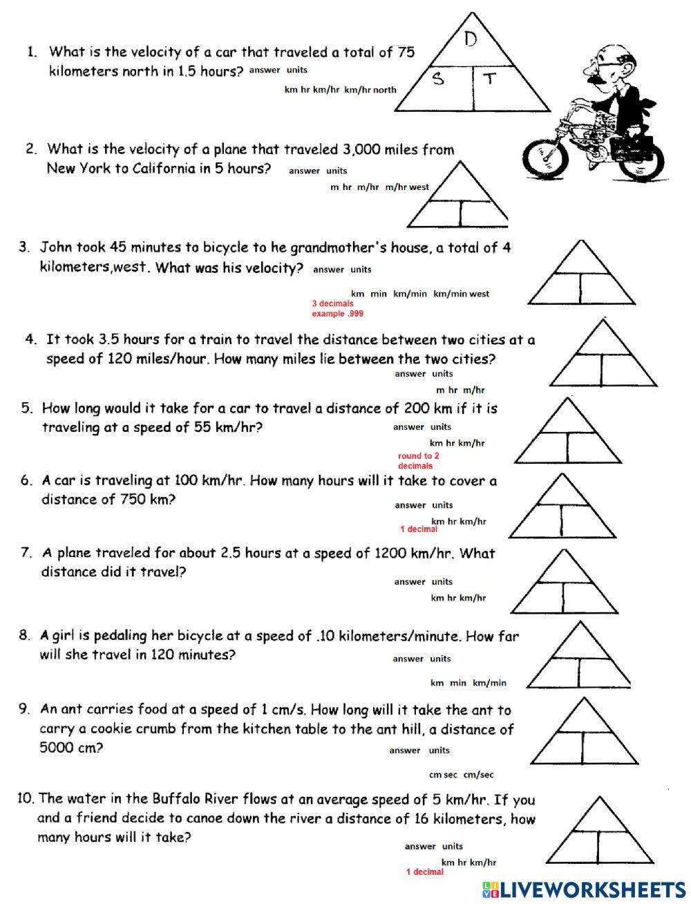 Speed And Velocity Practice Worksheet With Answers Pdf