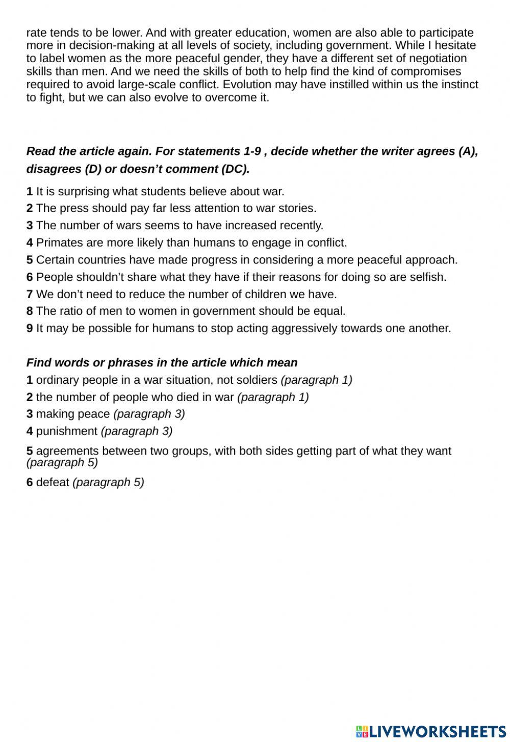 Outcomes Adv Unit6 Reading
