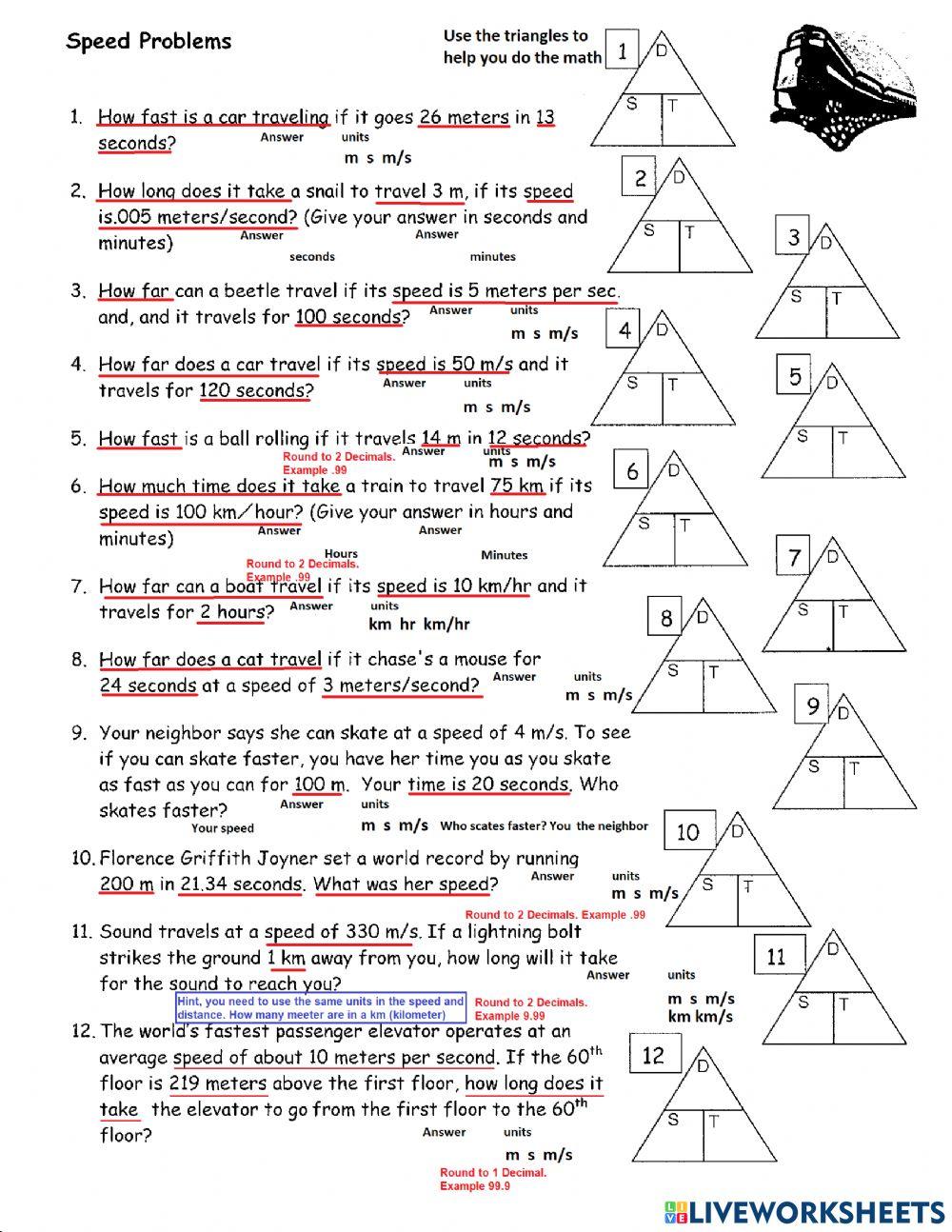 PS-09-Speed Problems worksheet