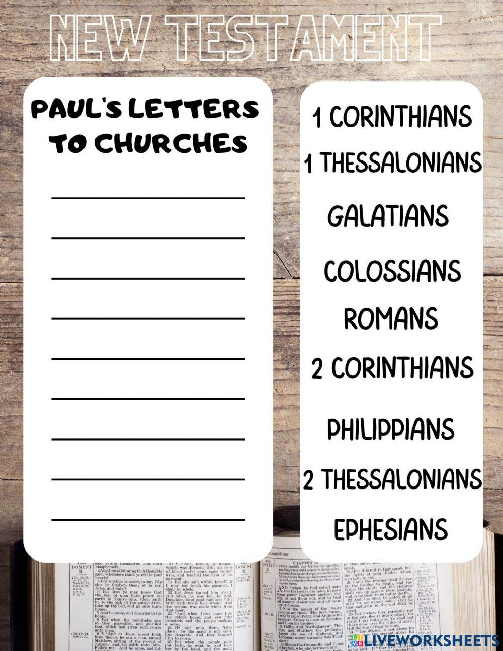 Paul's Letters To Churches