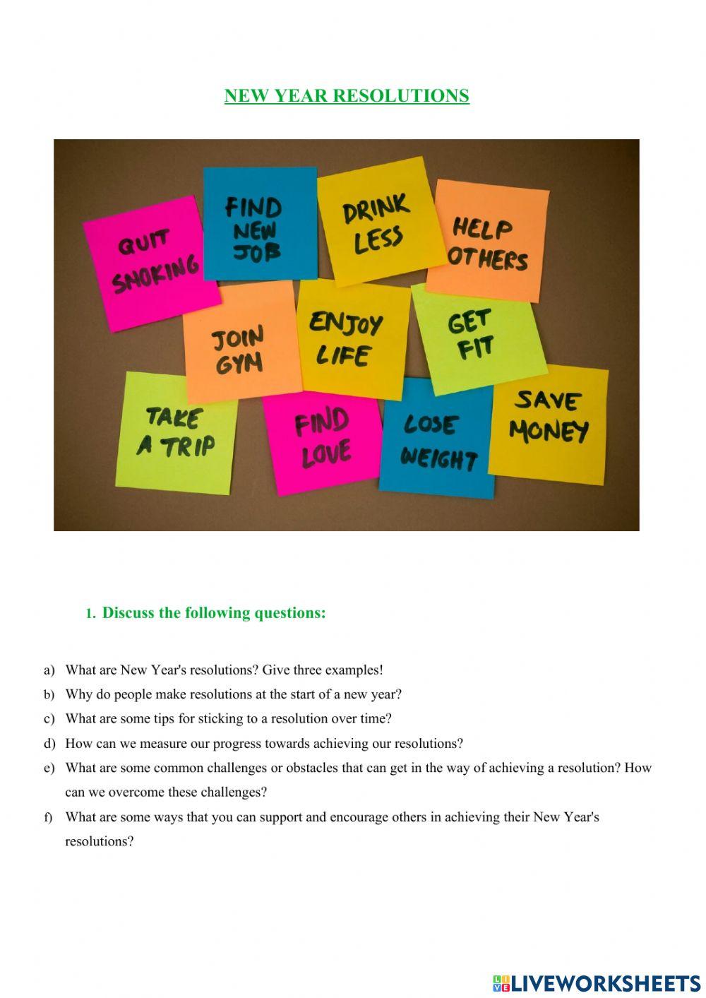 New Year Resolutions B2