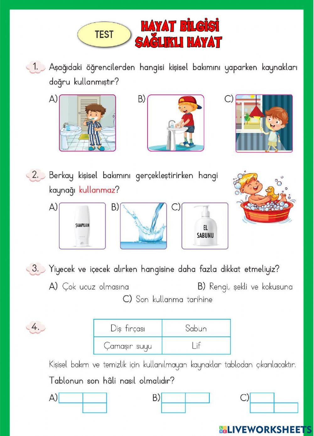 Test-Sağlıklı Hayat