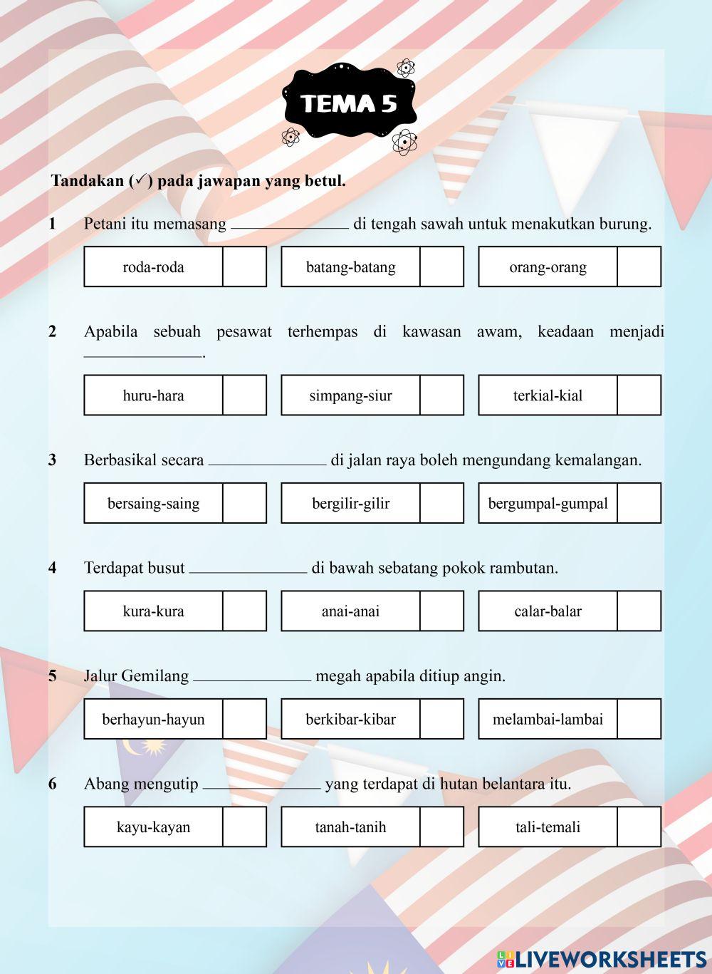 Tutor Sukses 2023-24 Bahasa Melayu Tahun 6 - Tema 5