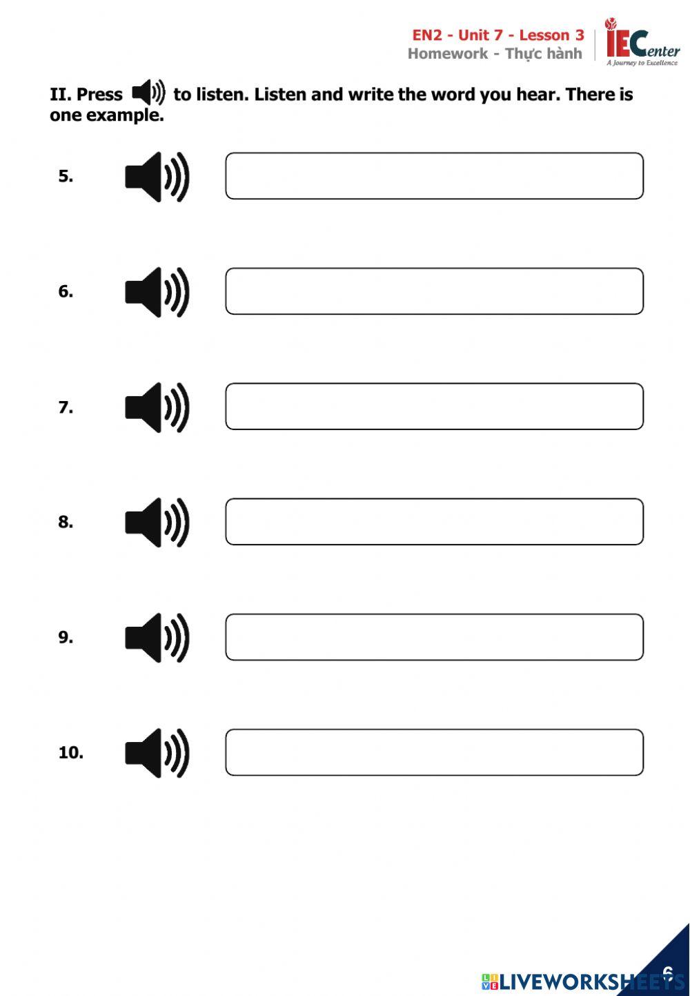 CAM 2 - UNIT 7 - LESSON 3 - BTVN