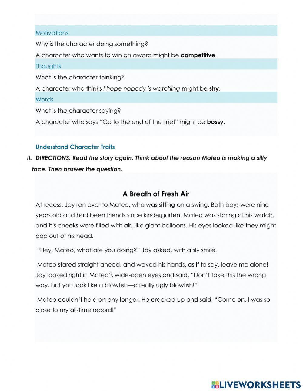 W Describe Characters