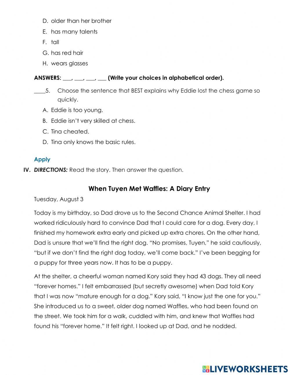 W Describe Characters