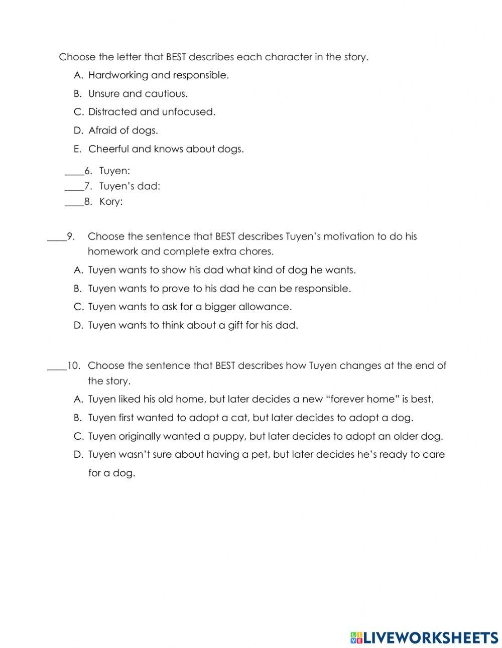 W Describe Characters