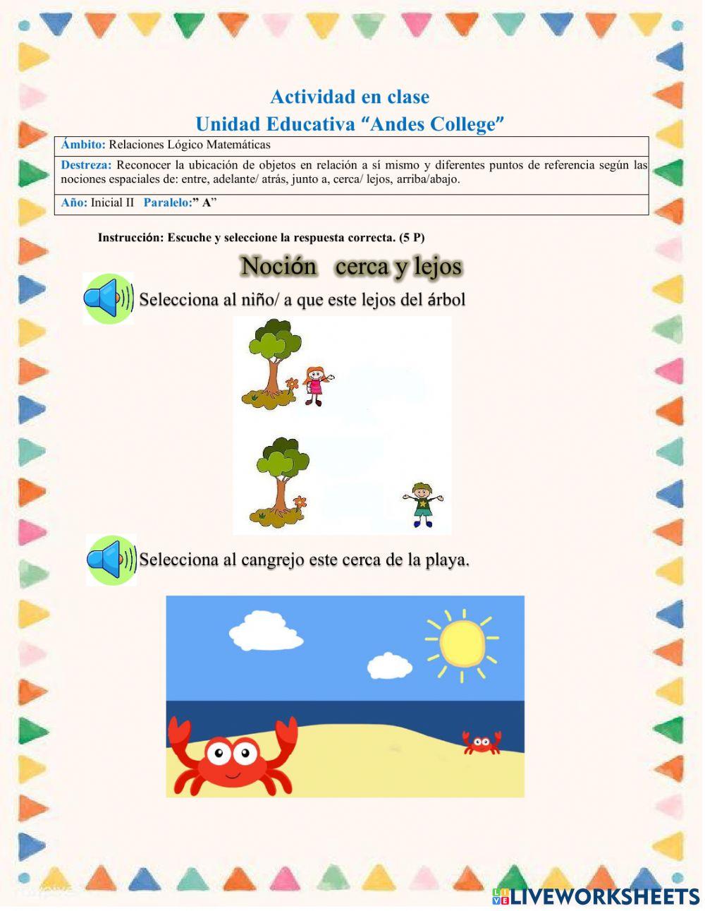 fichas de cerca y lejos