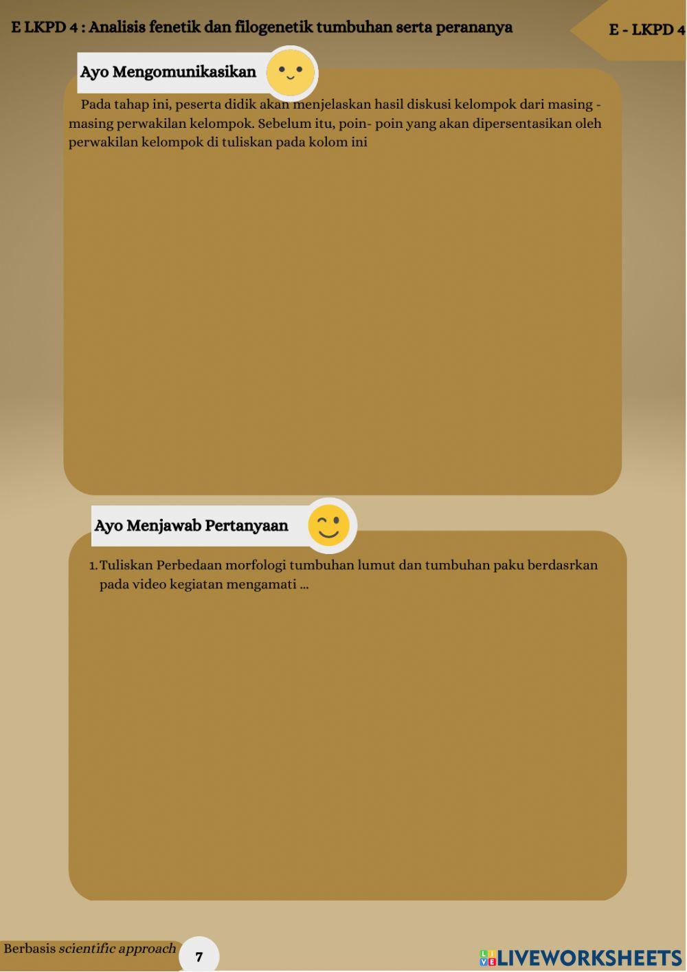 E - lkpd analisis fenetik dan filogenetik tumbuhan