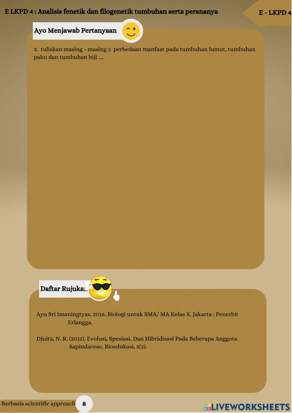 E - lkpd analisis fenetik dan filogenetik tumbuhan