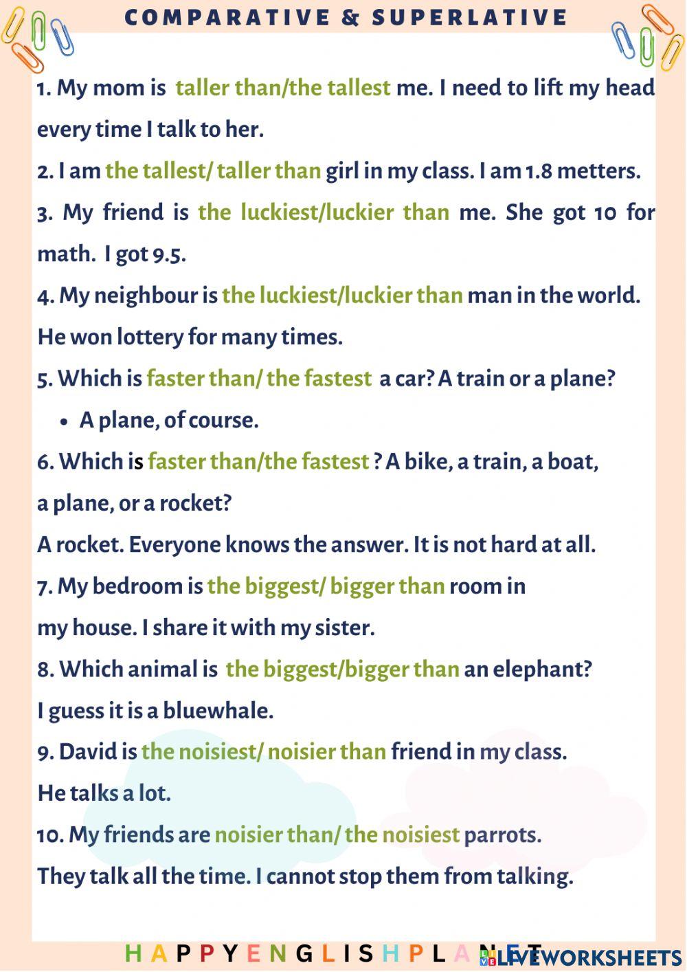 Comparative & superlative (2pages)