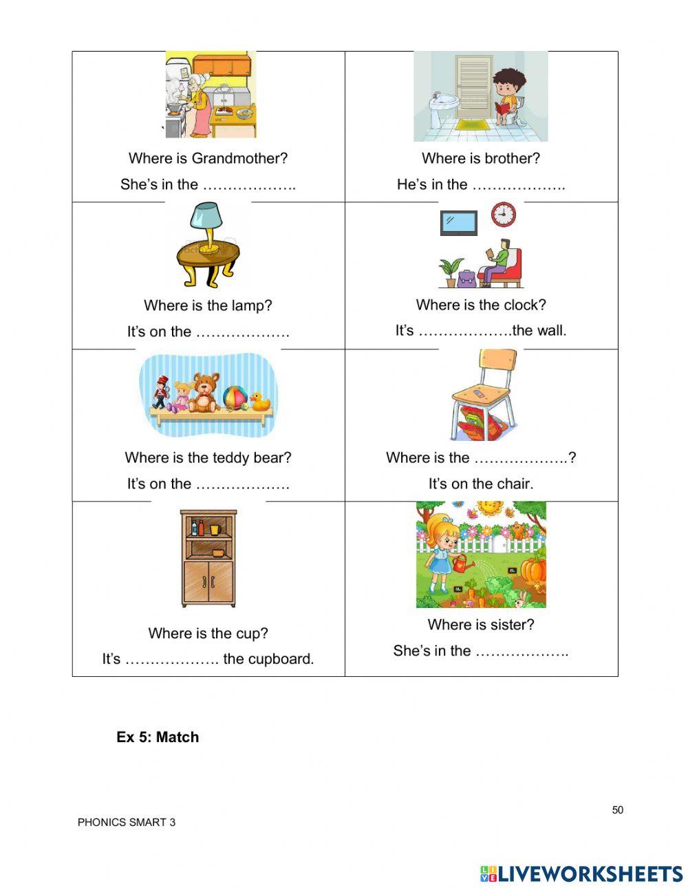 PS3.Unit 5 L2 there are five rooms in my house