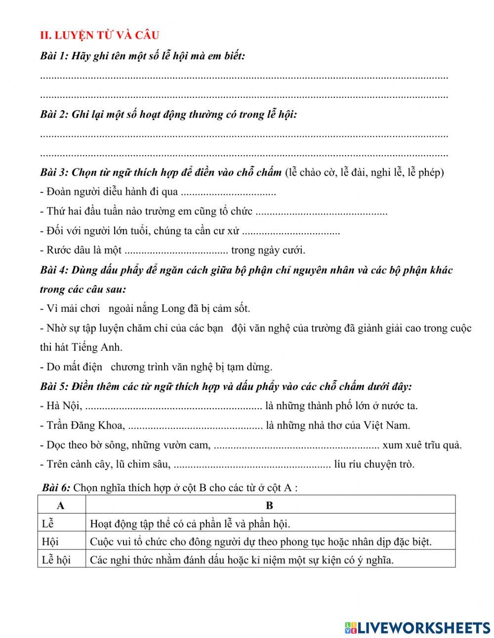 MRVT: Lễ Hội. Dấu phẩy