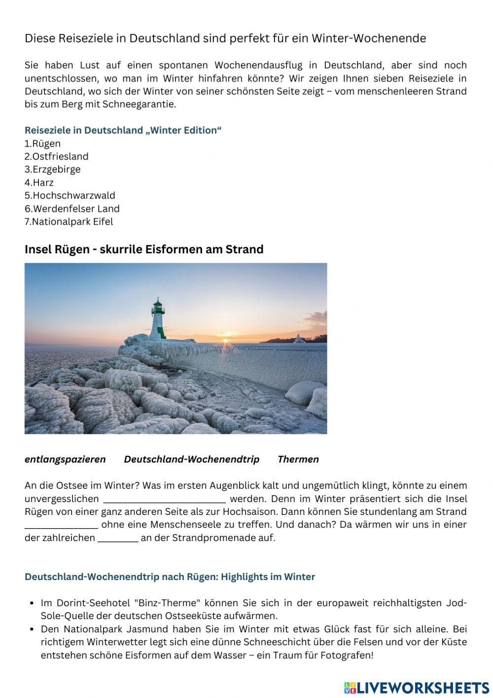 Wunderschöne Reiseziele in Deutschland im Winter