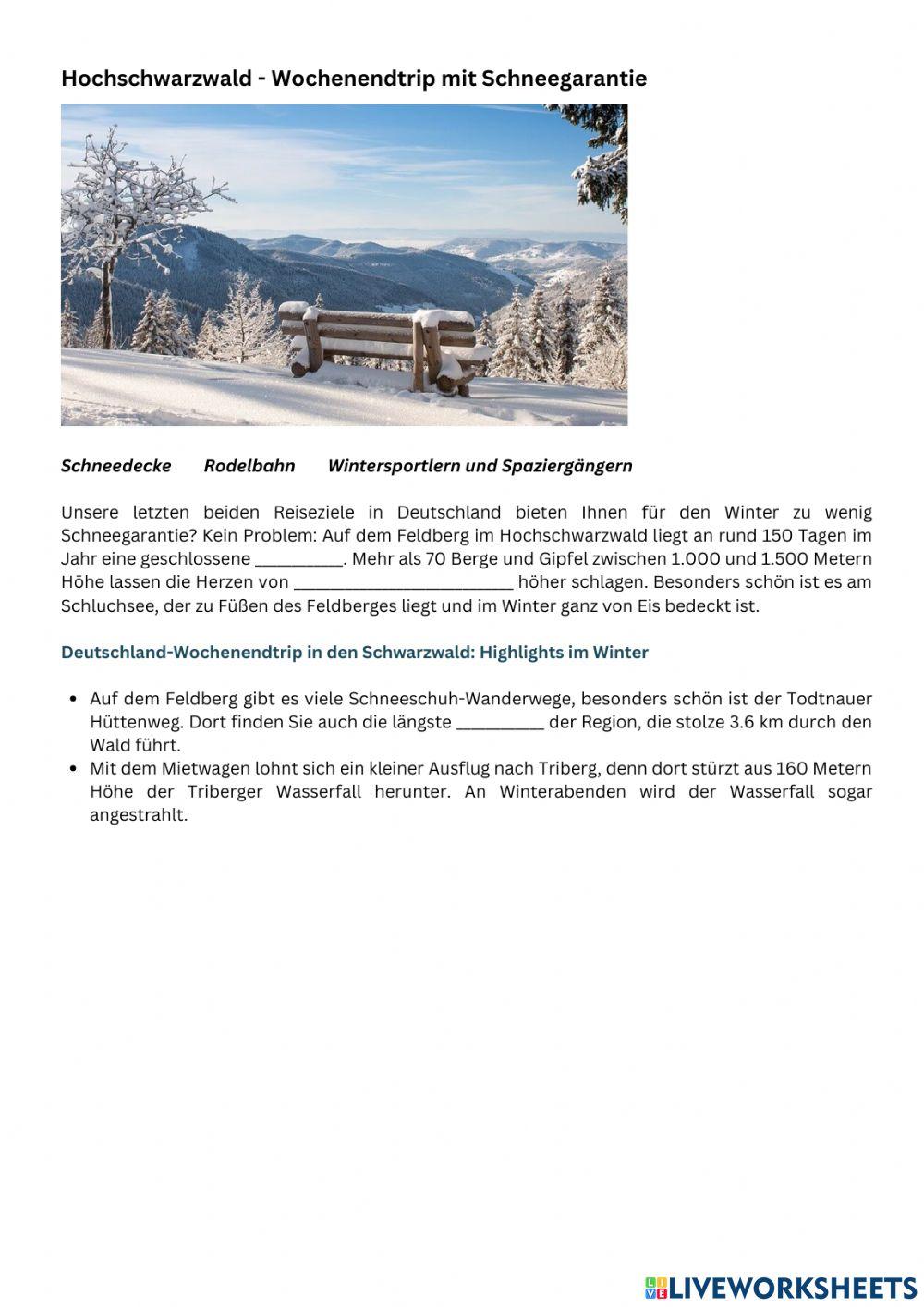 Wunderschöne Reiseziele in Deutschland im Winter