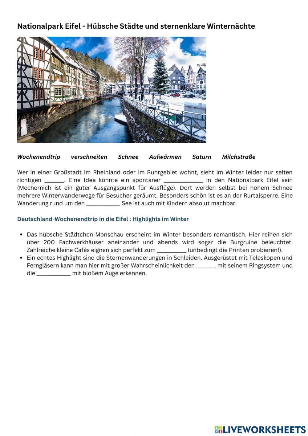 Wunderschöne Reiseziele in Deutschland im Winter