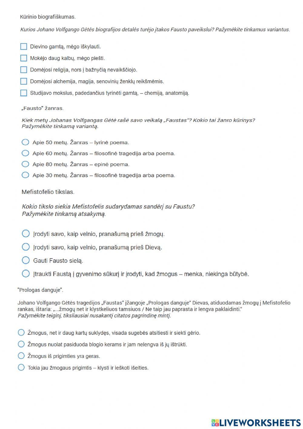 Apšvieta. Klasicizmas. Johanas Volfgangas Gėtė