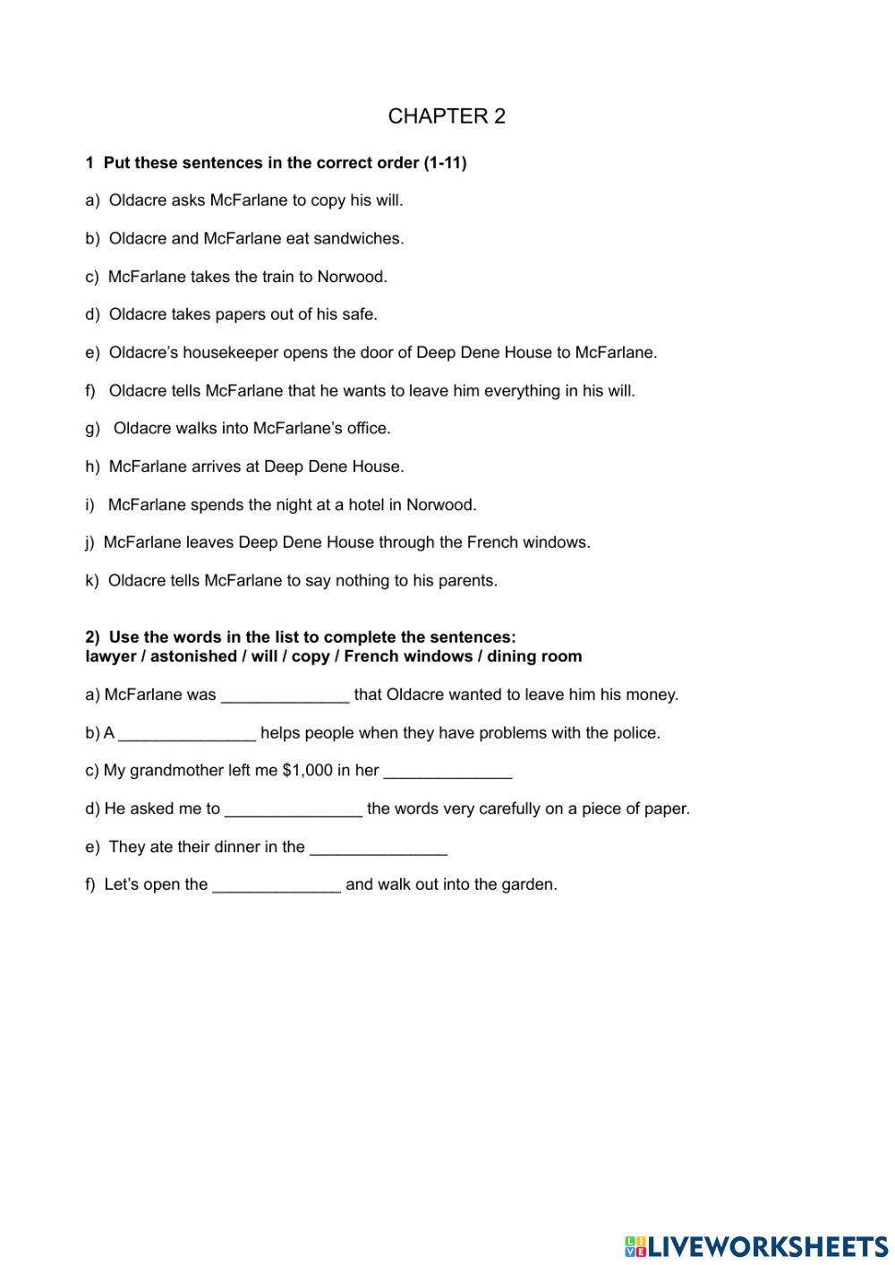 The Norwood Mystery chapter 1 and 2