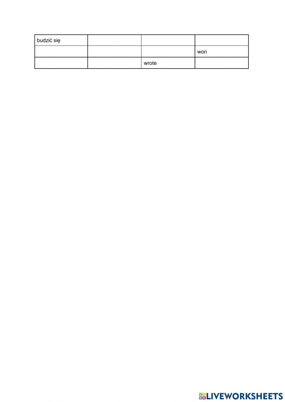 Czasowniki nieregularne 2